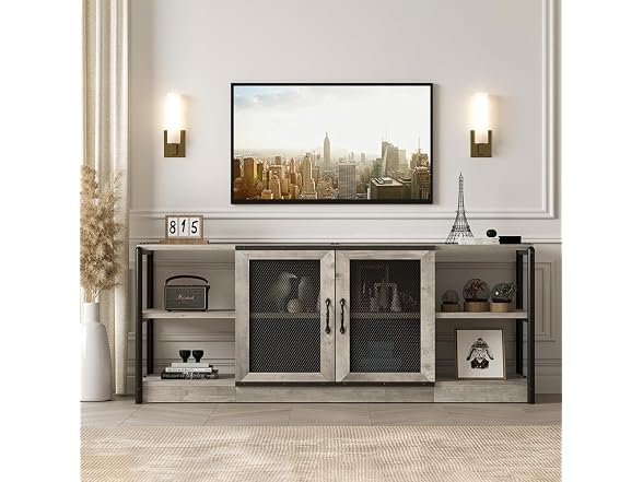 IDEALHOUSE Farmhouse TV Stand 65 Mesh