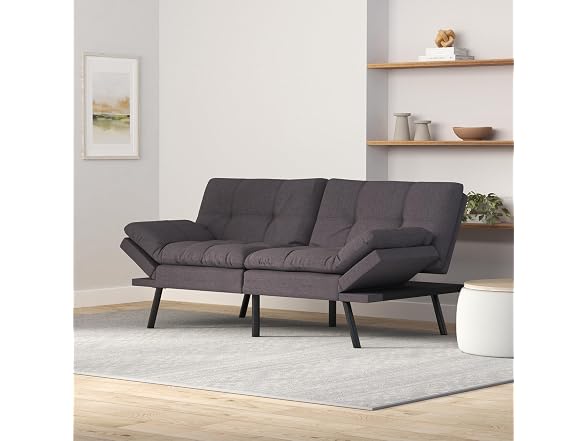 Opoiar Futon Sofa Bed, Memory Foam, Grey