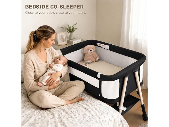 Bolmen Black Baby Bassinet Bedside Sleeper