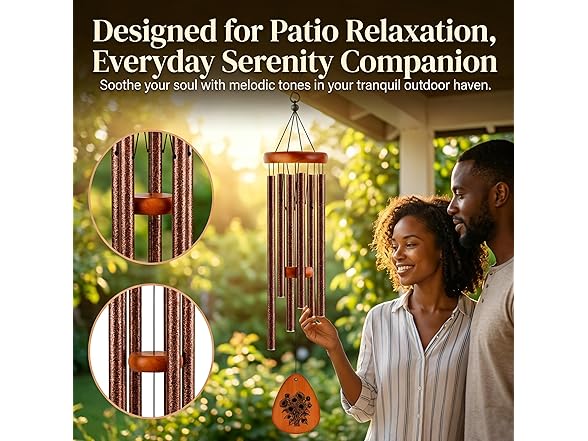 StellaRose W0582 Matte Textured brown Wind Chimesq