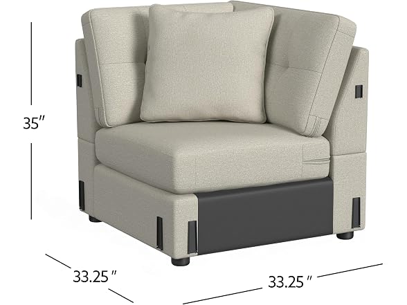 Linon KYVOS Mallory 33" Modular Corner