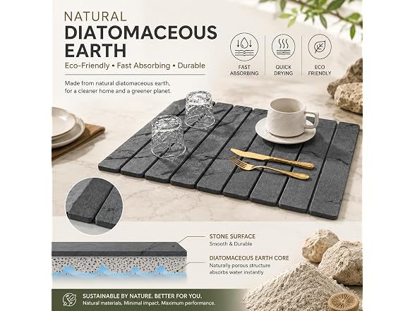 Dihmpor Absorbent Stone Dish Drying Mat