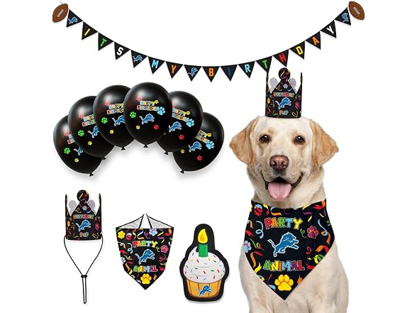 NFL Detroit Lions Pet Birthday Cupcake Squeak