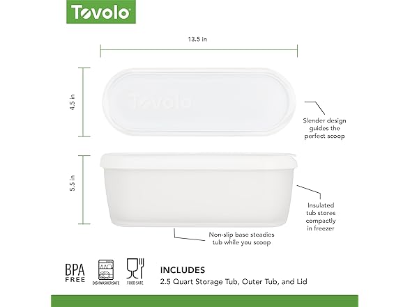 Tovolo Ice Cream Containers for Homemade Ice Cream