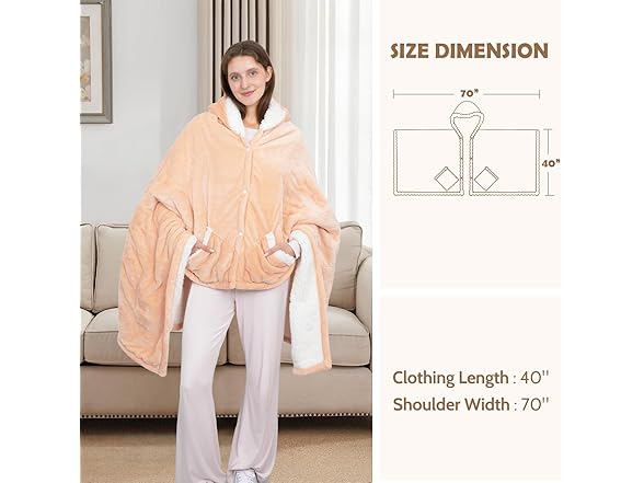 HOW'S MY HOUSE Werable Heated Throw Blanket