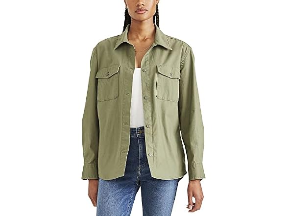 Dockers Women (L) Relaxed Long Sleeve Shirt Jacket
