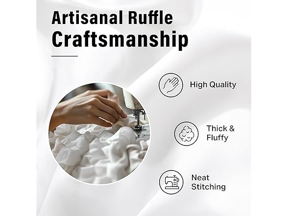 Seasonwood White Ruffle Shower Curtain