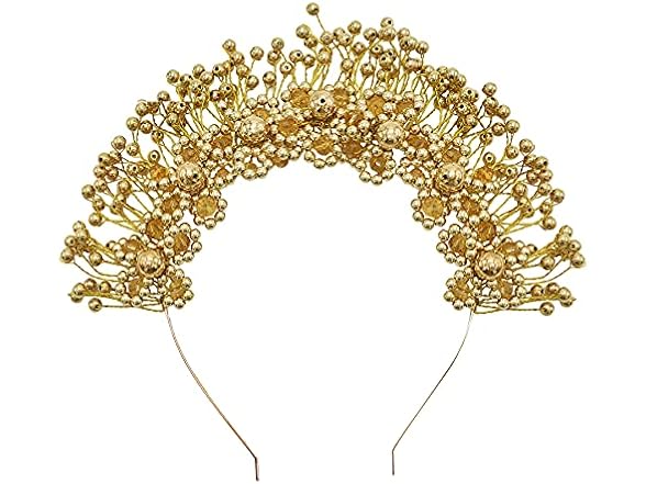 NSLS Beaded Crown Headband Gold