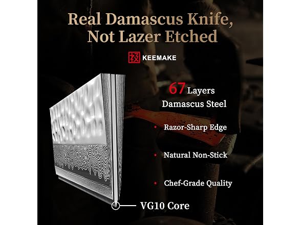 KEEMAKE 8 Inch Damascus Chef Knife