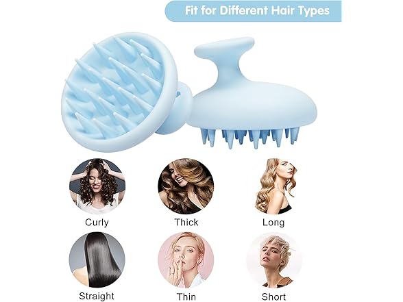 SHINLEA Silicone Scalp Massager Brush, Blue
