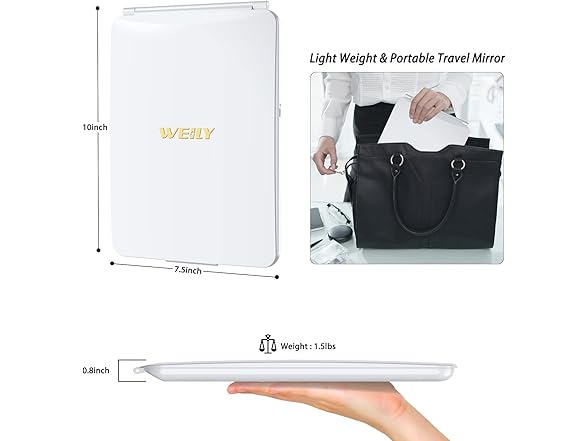 WEILY Portable Travel Mirror Makeup Mirror 