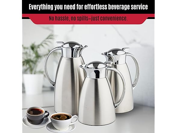 TableCraft 34oz (1L) Stainless Steel Coffee Carafe