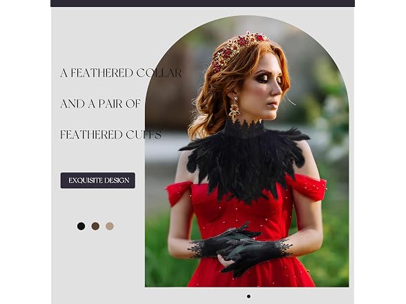 Taiyin Victorian Feather Collar Feather Bracelets
