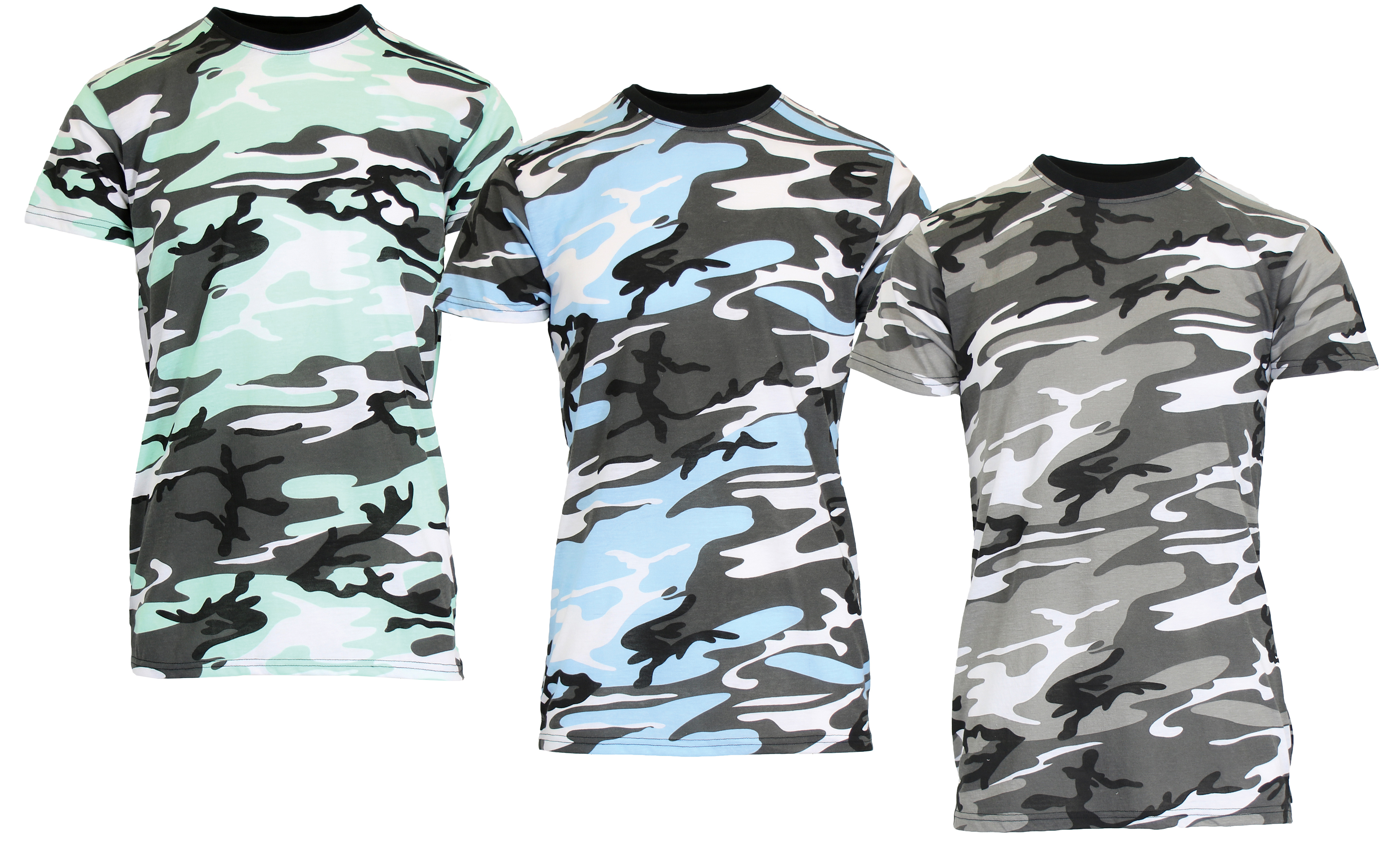 1 & 3Pk Mens S/S Crew Neck Camo Tee - Gallery 38