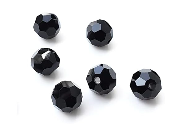 Chengmu 8mm Round Black Glass Beads