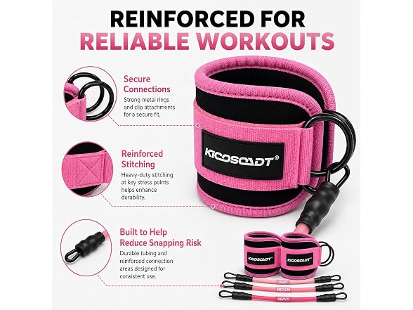 KICOSOADT Ankle Resistance Bands w/Cuffs