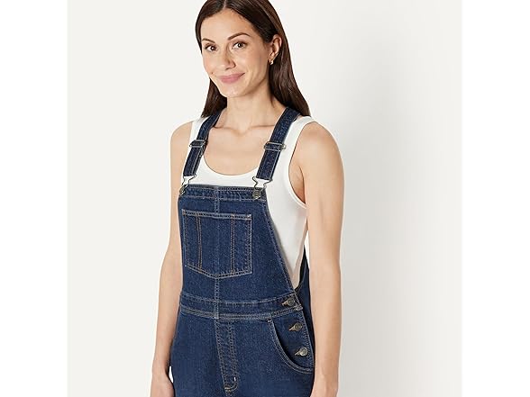 Amazon Essentials Womens Denim Short Overalls