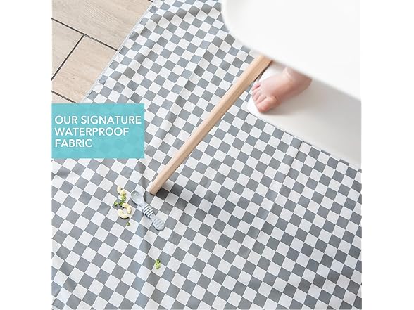 Bumkins Baby Splat Mat, Gray Check