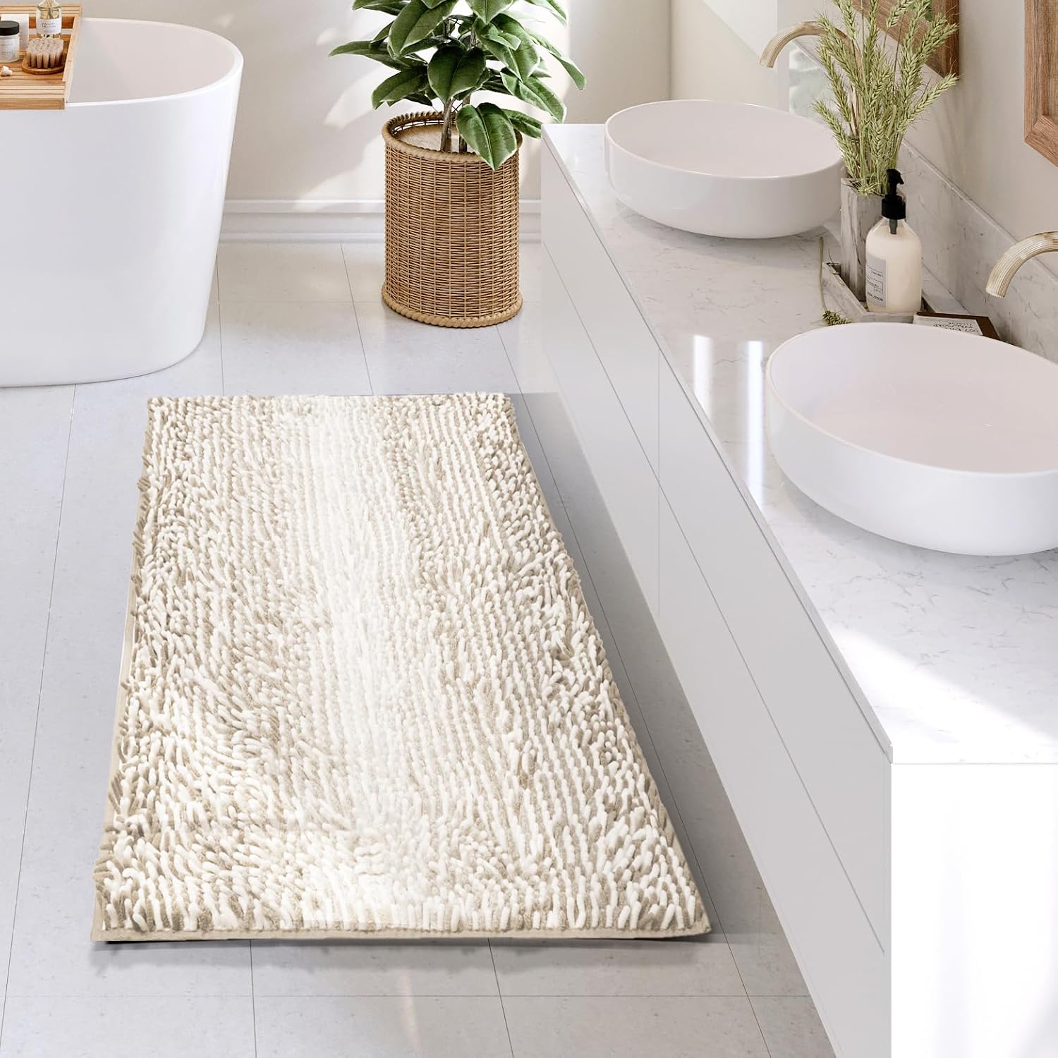 Hearth & Harbor Bathroom Rugs, Chenille Bath Mat - Gallery 8