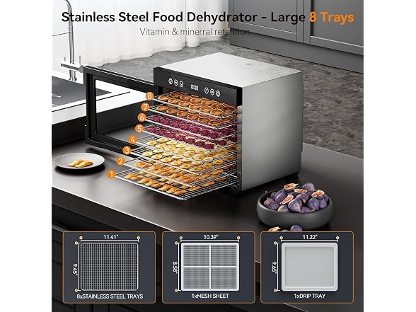 PSIIDAN Food Dehydrator 8 Trays