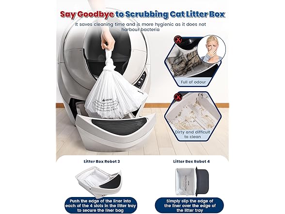 Cat Litter Box Liner Bags- 100 Pack