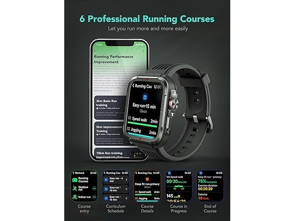 SKG 1.8" Men's Military Smartwatch for Android & iPhone with Alexa Built-in
