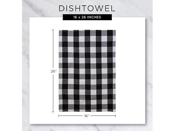 DII Basic Terry Collection Windowpane Dishtowel Set