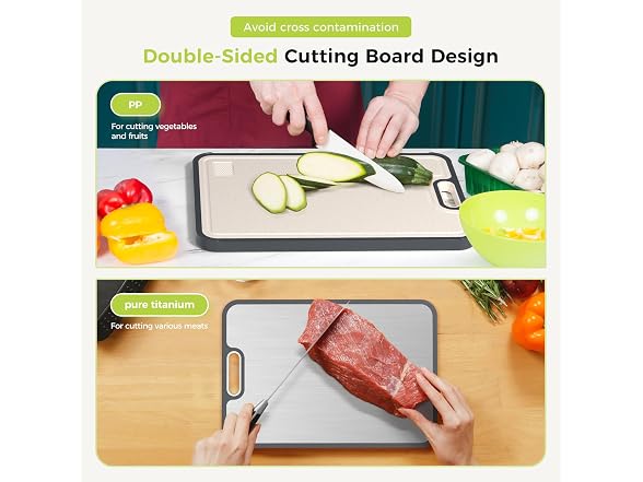 Sumzzz Set of 3 Double Sided Titanium Cutting Board