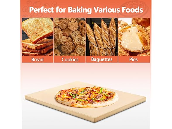 MAXTBEE 15x12 Inch Rectangle Pizza Stone for Oven and Grill