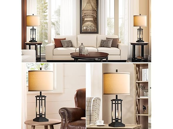 ROTTOGOON Farmhouse Table Lamp Set