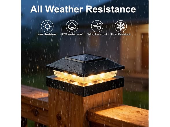 Brightever Solar Post Cap Black 16-Pack
