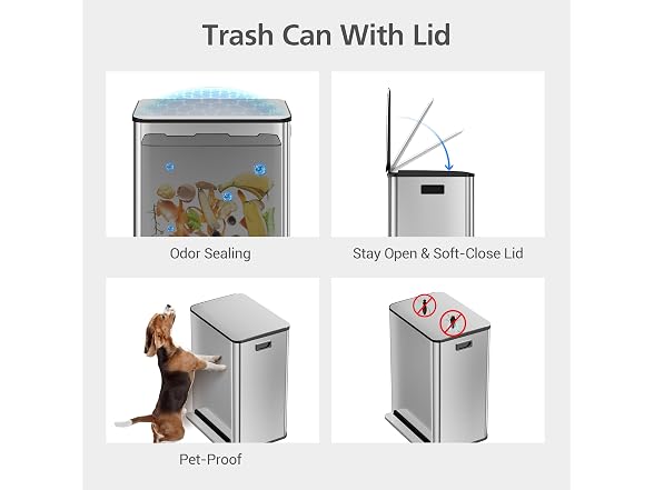 Dual Kitchen Trash Can, 2 x 8 Gal (2 x 30L)