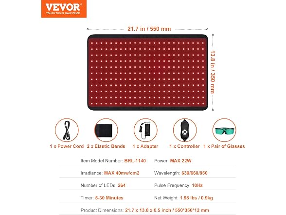 Red Light Therapy for Body, 264 LEDs Light