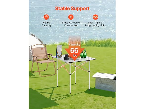 Folding Camping Table, Outdoor Portable Side