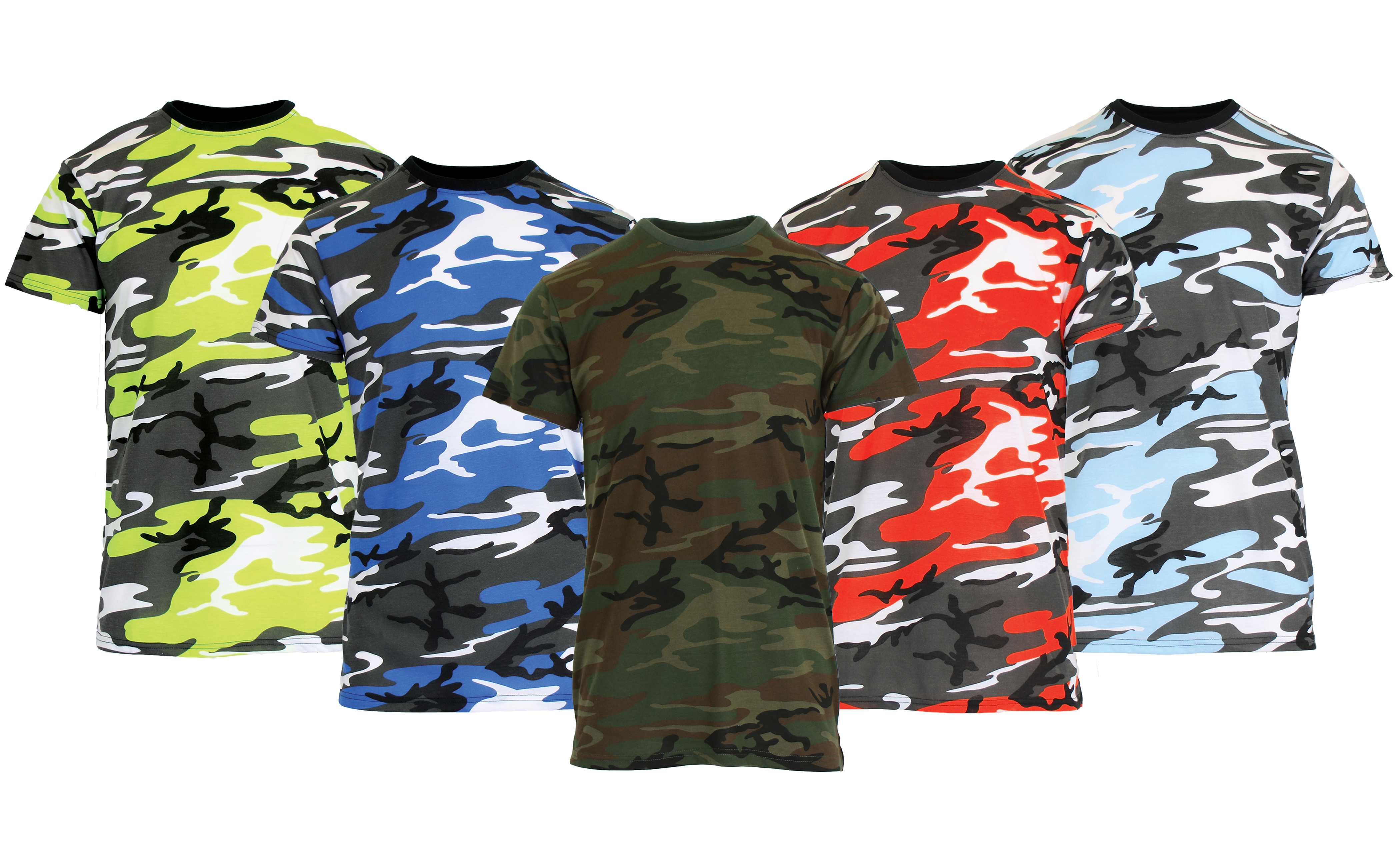 1 & 3Pk Mens S/S Crew Neck Camo Tee - Gallery 21