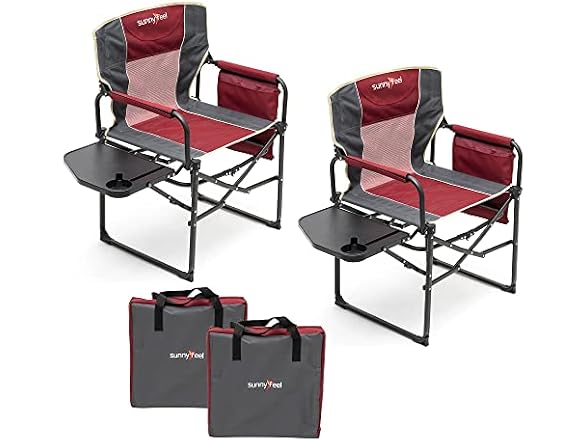 SUNNYFEEL Red 2pk Oversized Camping Chair
