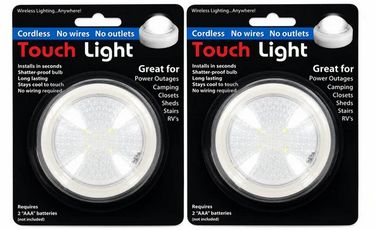 2-Pack Compact Touch Lights – Battery-Operated Tap LED - Gallery 3