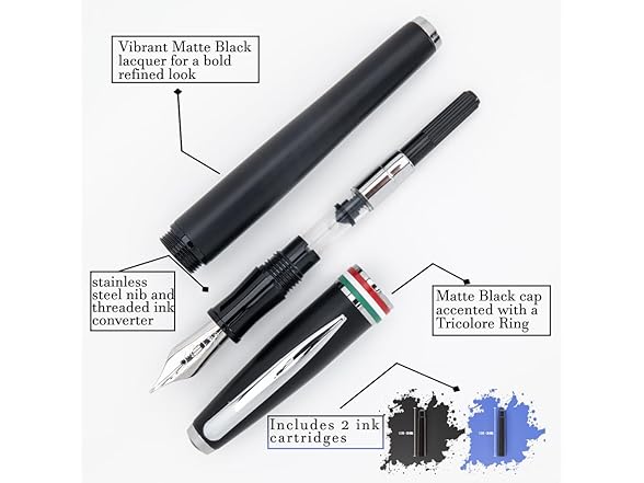 Monteverde USA Aldo Domani Italia Fountain Pen Matte Black