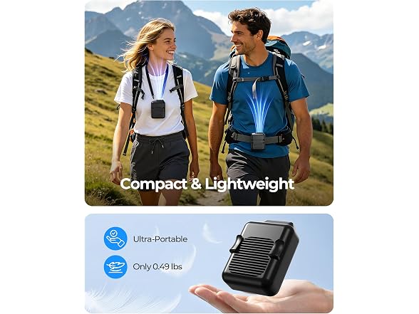 SLENPET Portable Waist Clip Fan-black - Gallery 6