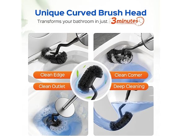 HAMITOR Stainless Toilet Brush & Holder