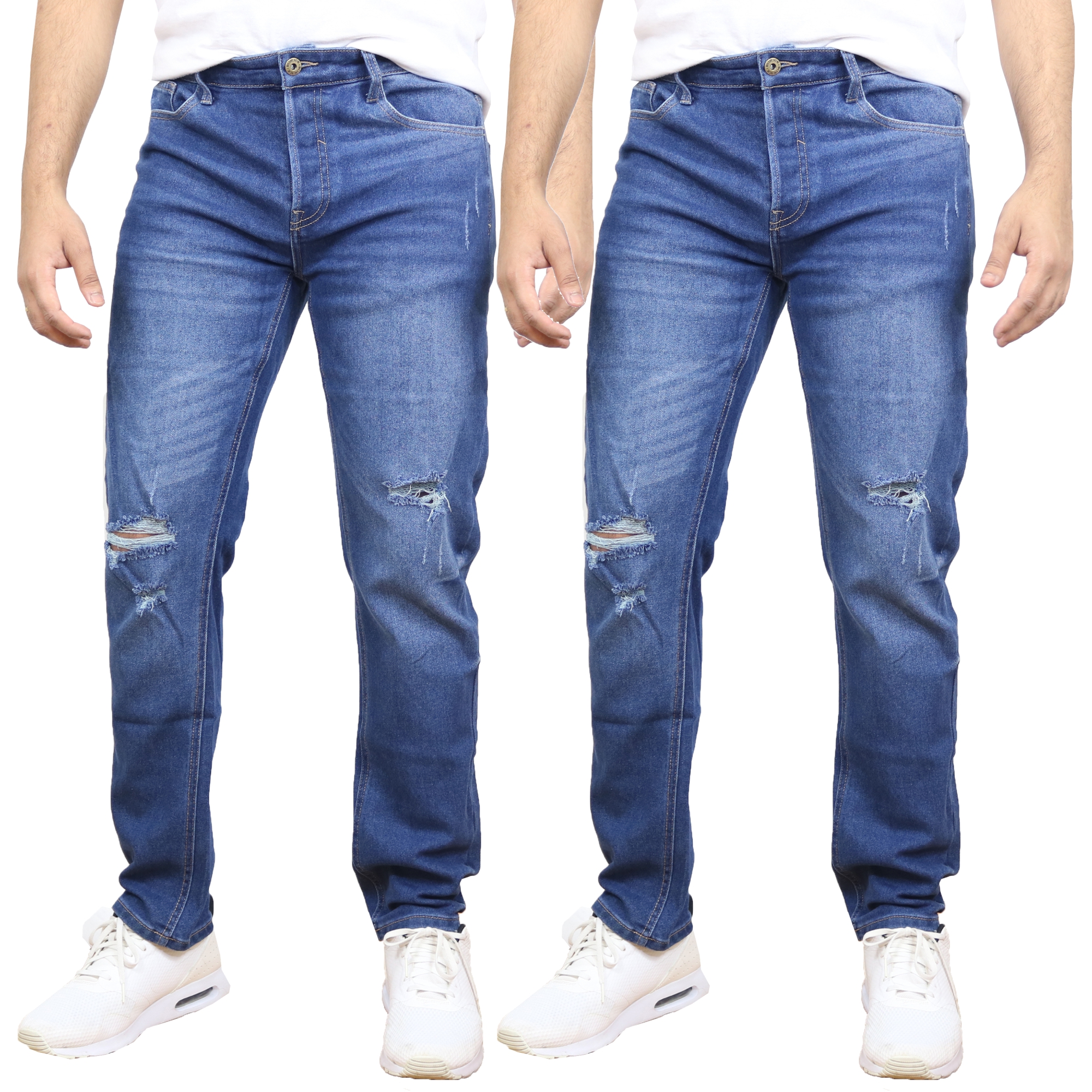Men's Stretch Ripped Denim Jeans (30-42) - Gallery 31