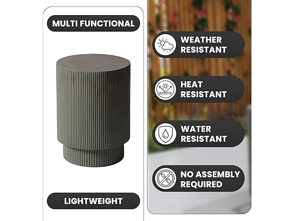 LeisureMod Eden Round Side Table