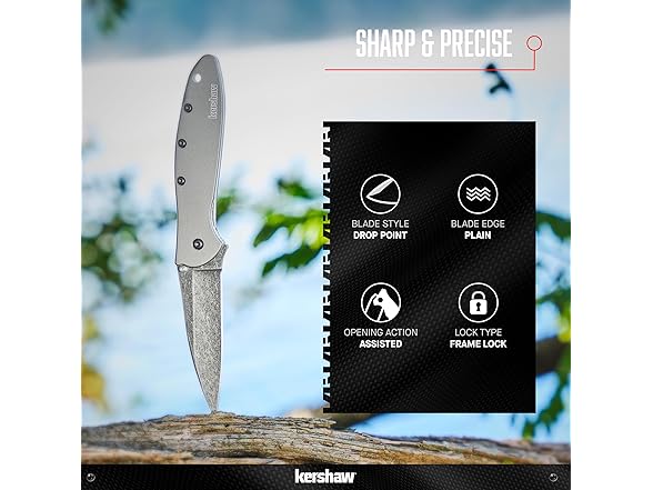 2Pk Kershaw Leek BlackWash Pocket Knife