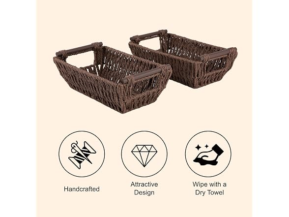 OIAHOMY Wicker Storage Baskets 2Pk