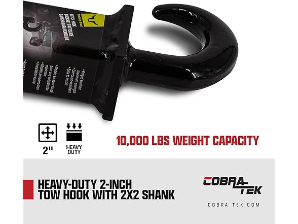 Cobra-Tek BTQQCR-1000 2" Tow Hook Reciever Shank