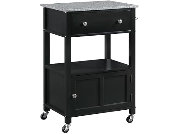 OSP Fairfax Farmhouse Kitchen Cart Black