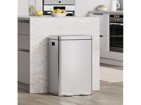 Dual Compartment Kitchen Trash Can, 2×8 Gallon (60L)