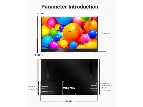 Ingnok Portable Monitor for Laptop,15.6'' 1080P