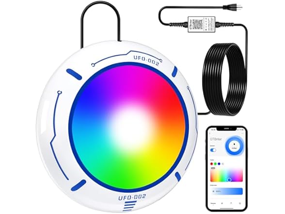 GTBriter LED Pool Lights w/ App Control 20W RGB
