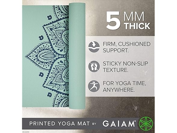 Gaiam Yoga Mat Premium Print 68in